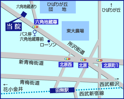 田無駅からのアクセスマップ